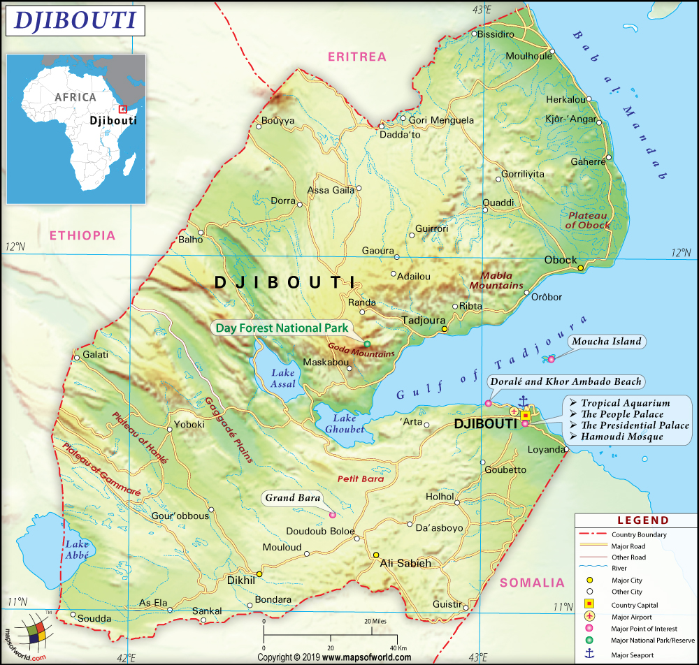 ماهى عاصمة جيبوتي و خريطة وعلم وعدد سكان جيبوتي