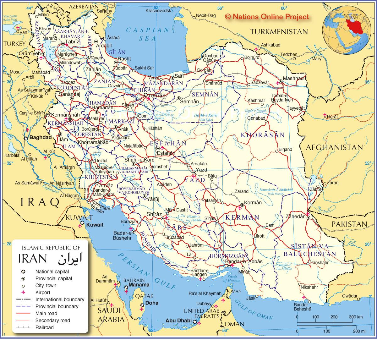 ماهى عاصمة إيران و خريطة وعلم وعدد سكان إيران