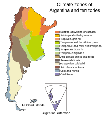 خريطة الأرجنتين المناخية