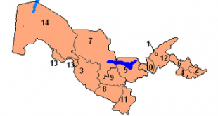 خريطة أوزبكستان الصماء