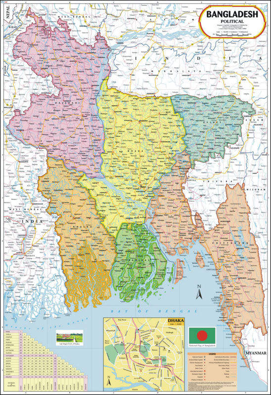 خريطة بنغلاديش بالتفصيل