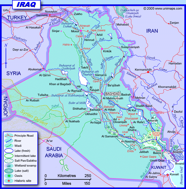 خريطة العراق من الاقمار الصناعية