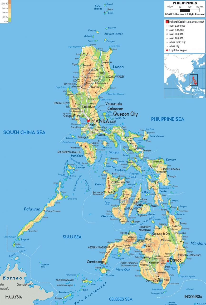خريطة الفلبين الجُغرافية