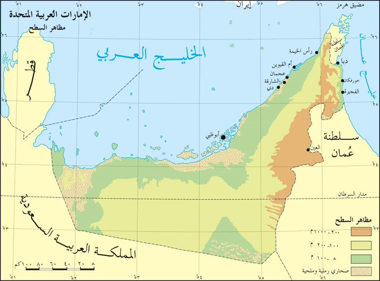 خريطة الإمارات الجُغرافية
