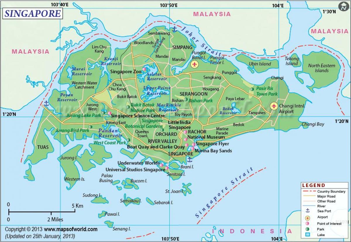 خريطة سنغافورة التفصيلية