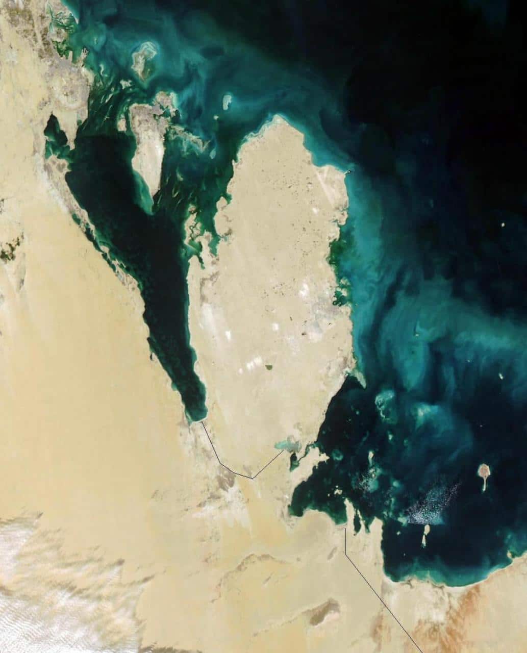 خريطة قطر بالقمر الصناعي