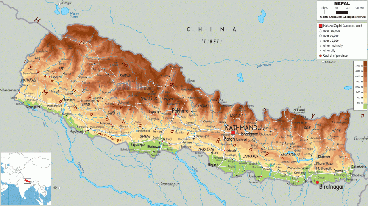 خريطة نيبال السُكانية