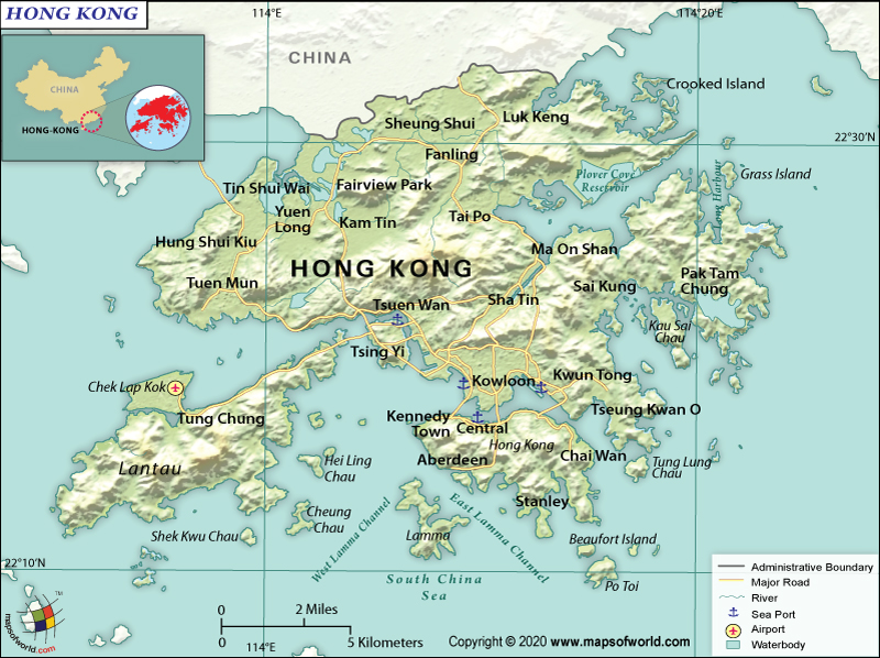 خريطة هونغ كونغ الإقليمية