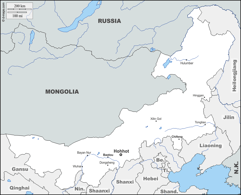 خريطة منغوليا جولة