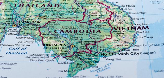 خريطة كمبوديا الحدودية
