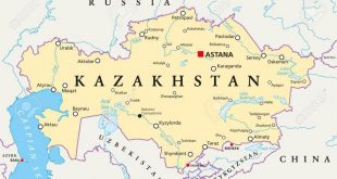 خريطة كازاخستان و الدول المجاورة