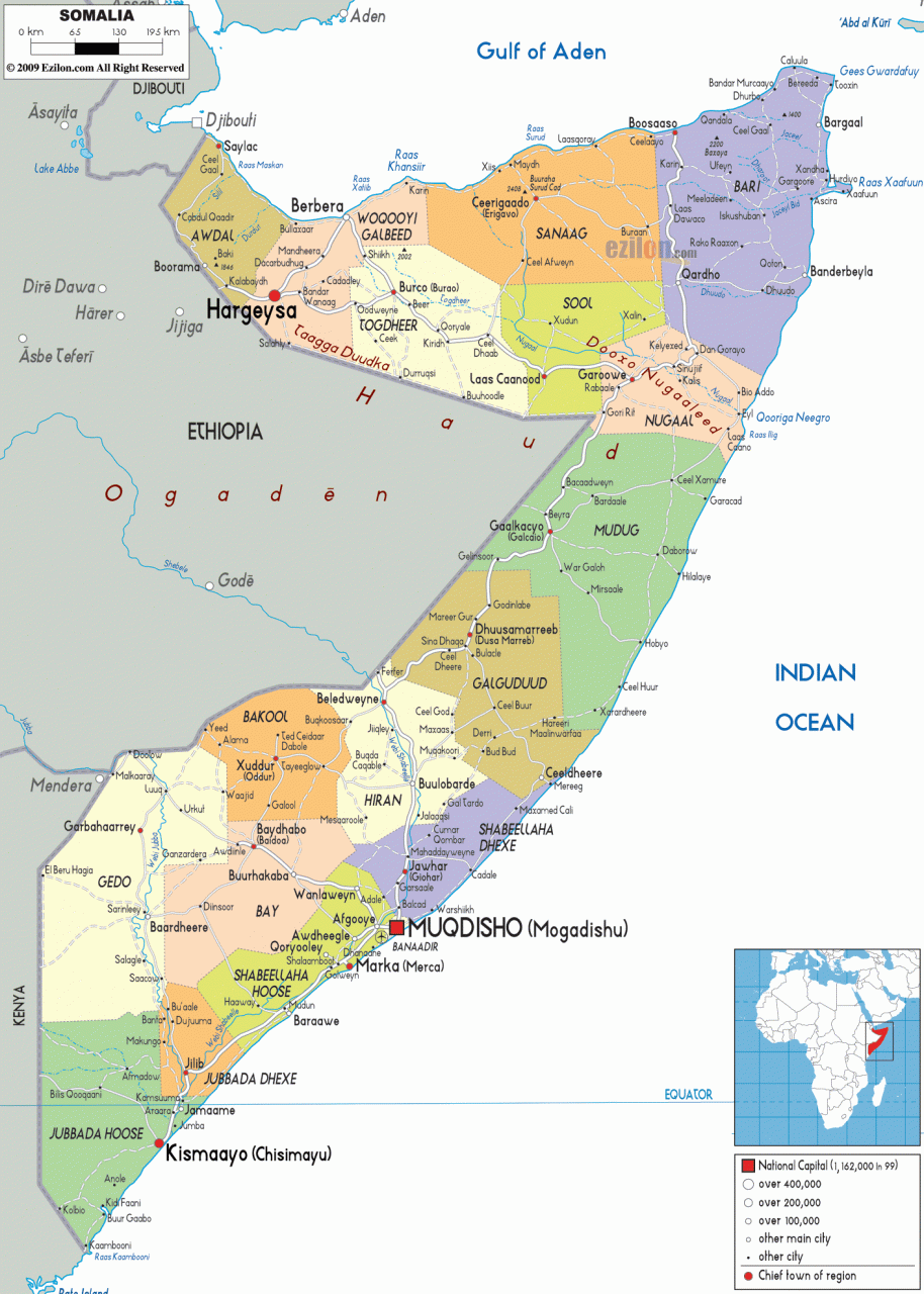 خريطة الصومال السُكانية