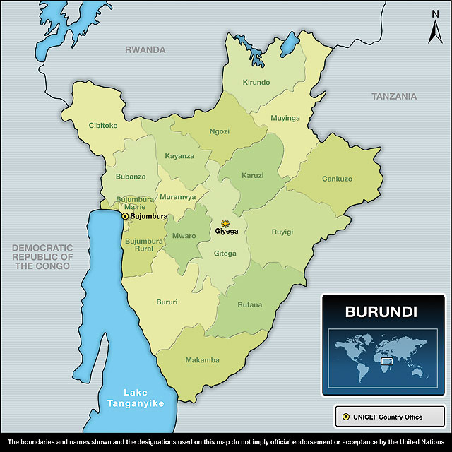 خريطة بوروندي الإقليمية بدقة عالية