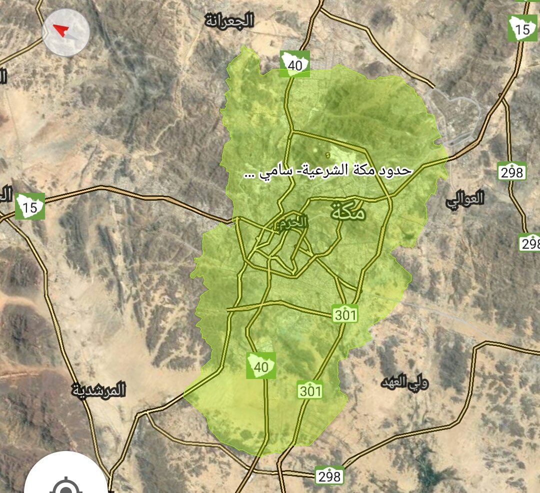 خريطة حدود الحرم المكي