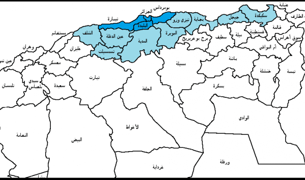 خريطة مدن الجزائر