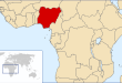 موقع نيجيريا على خريطة قارة افريقيا