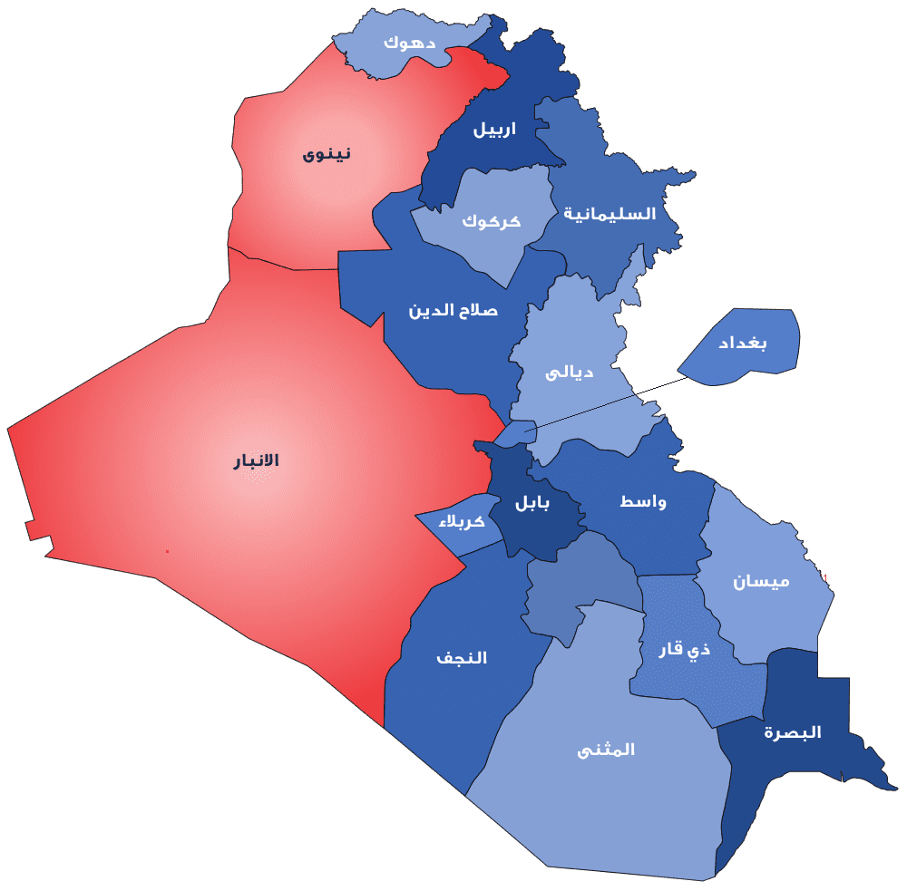 خريطة محافظات العراق